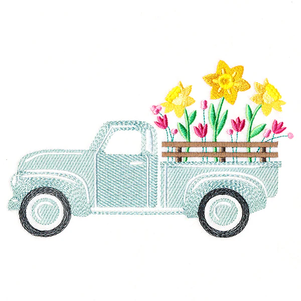 Retro Daffodil Flower Truck - Image 3