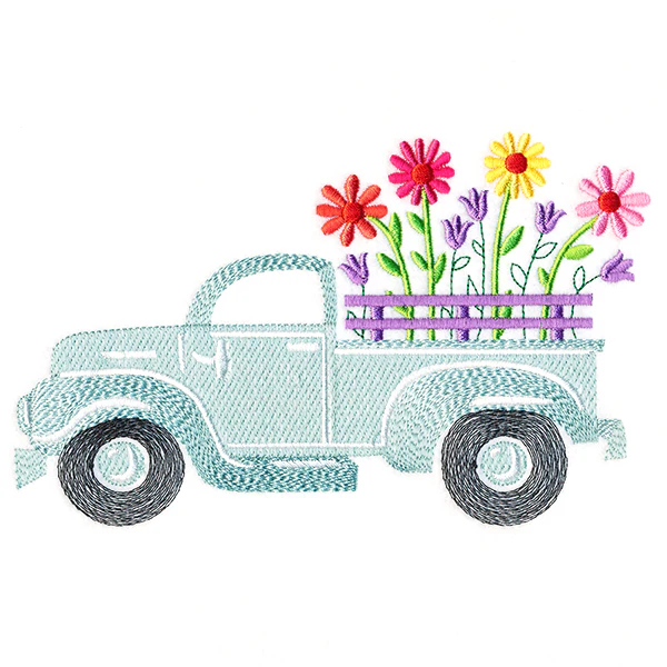 Retro Daisy Flower Truck - Image 3