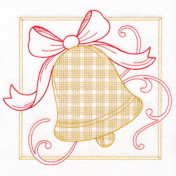 Retro Gingham Christmas Bell