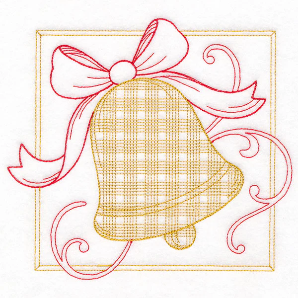 Retro Gingham Christmas Bell - Image 2
