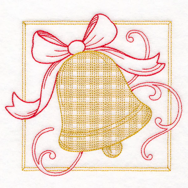 Retro Gingham Christmas Bell - Image 4