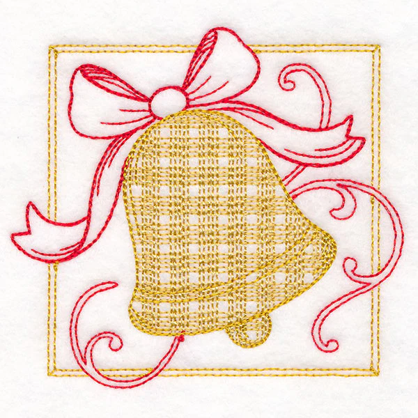 Retro Gingham Christmas Bell - Image 5