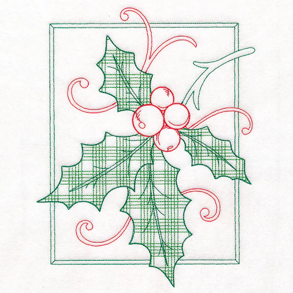 Retro Gingham Christmas Holly - Image 11