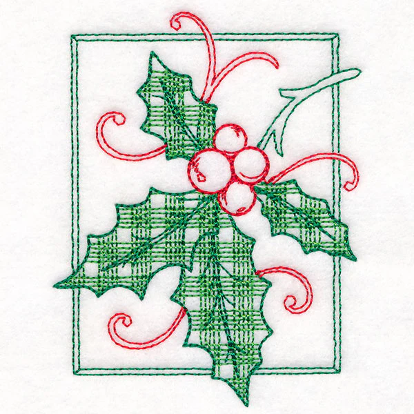 Retro Gingham Christmas Holly - Image 9