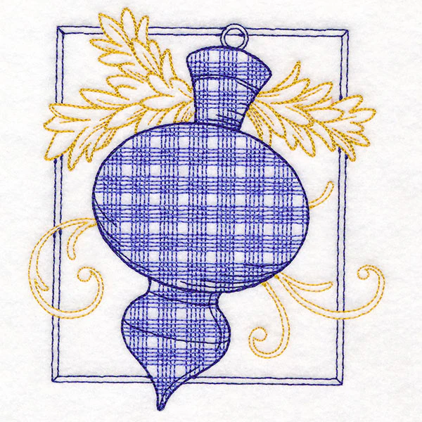 Retro Gingham Christmas Ornament - Image 4