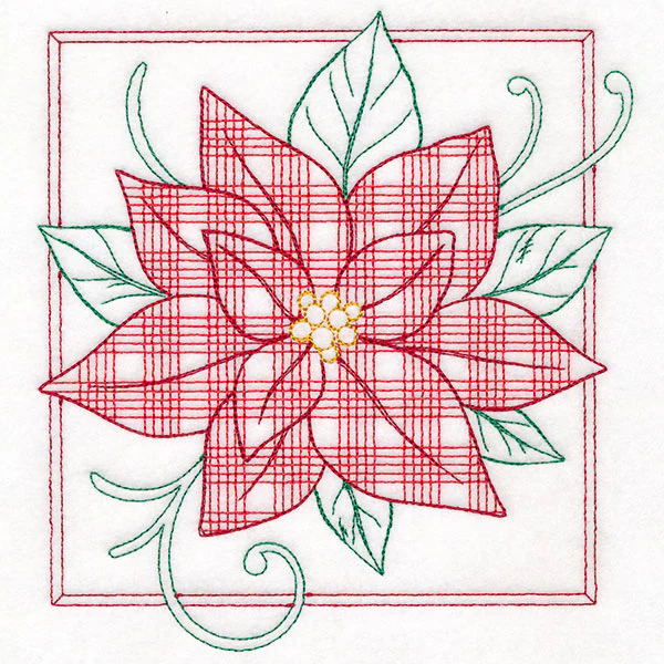 Retro Gingham Christmas Poinsettia - Image 2