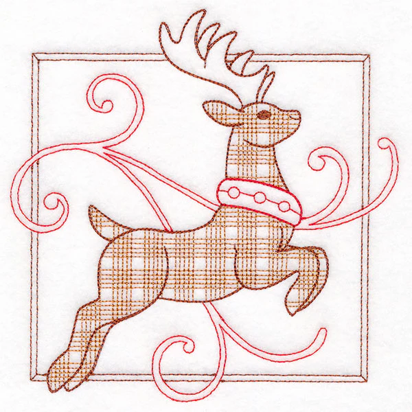 Retro Gingham Christmas Reindeer - Image 2