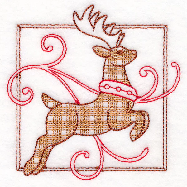 Retro Gingham Christmas Reindeer - Image 5