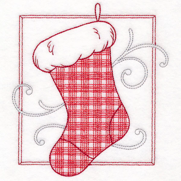 Retro Gingham Christmas Stocking - Image 7