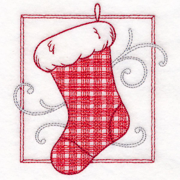 Retro Gingham Christmas Stocking - Image 9