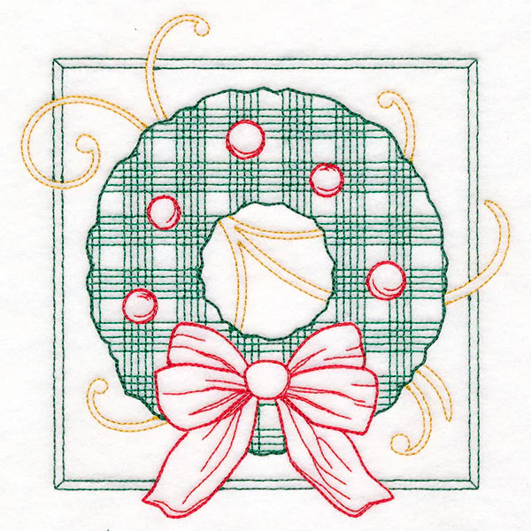 Retro Gingham Christmas Wreath - Image 3