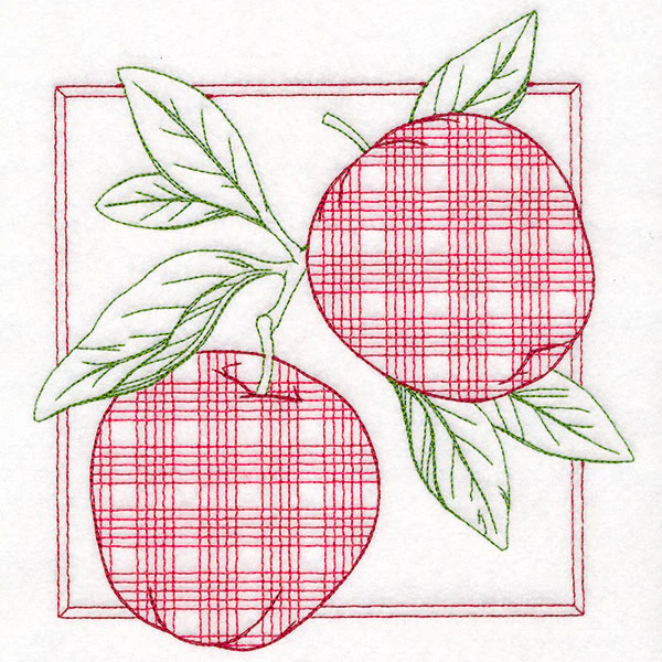 Retro Gingham Fruit -Apples - Image 3