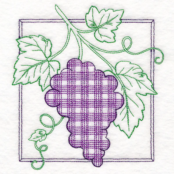 Retro Gingham Fruit - Grapes - Image 4
