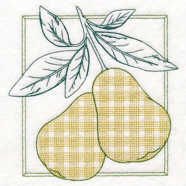 Retro Gingham Fruit - Pears - Image 5