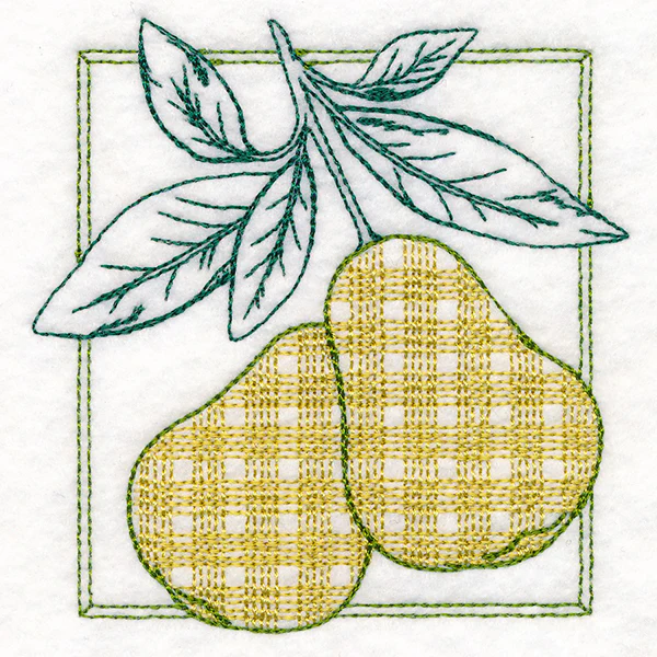 Retro Gingham Fruit - Pears - Image 9