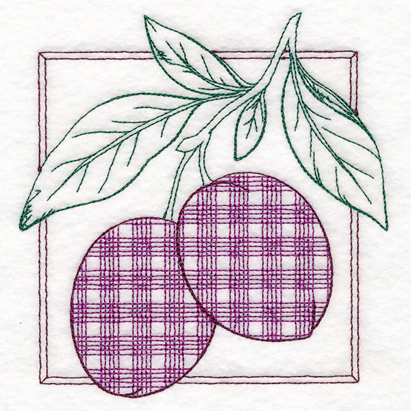 Retro Gingham Fruit - Plums - Image 4