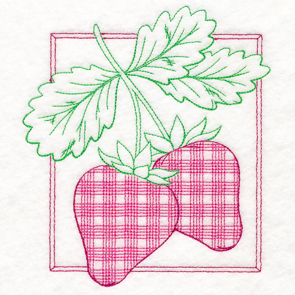 Retro Gingham Fruit - Strawberries - Image 3
