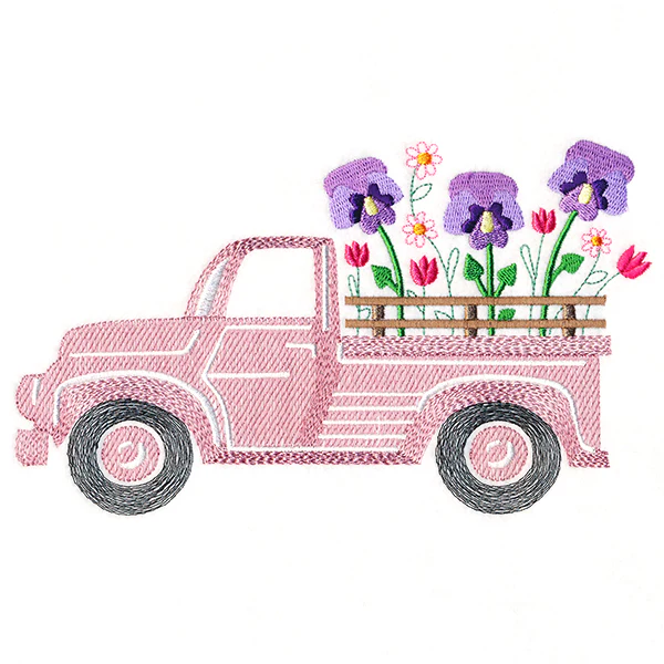 Retro Pansy Flower Truck - Image 2