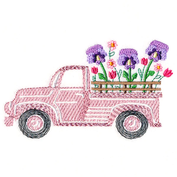 Retro Pansy Flower Truck - Image 4