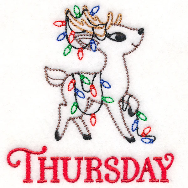 Retro Reindeer with Lights on Thursday (Vintage) - Image 2