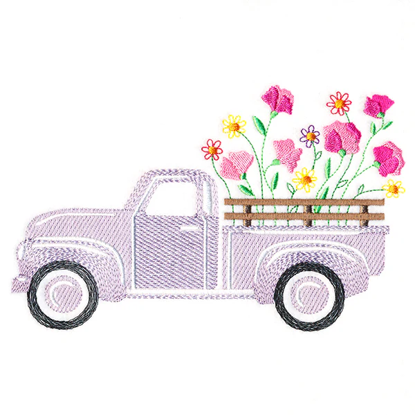 Retro Sweet Pea Flower Truck - Image 3