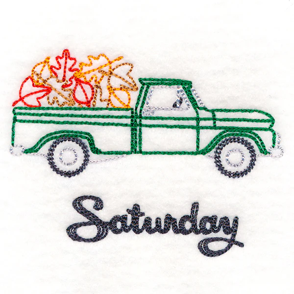Retro Truck With Leaves on Saturday (Vintage) - Image 2