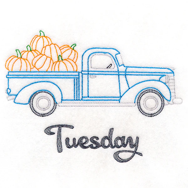 Retro Truck With Pumpkins on Tuesday (Vintage) - Image 3