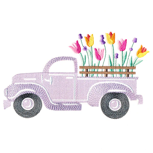 Retro Tulip Flower Truck - Image 2