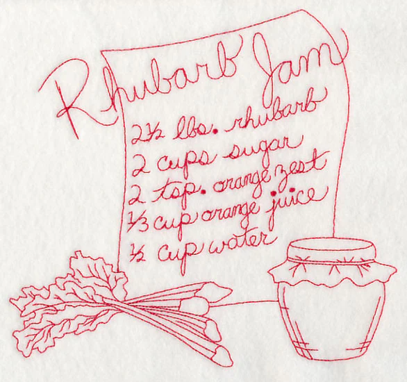 Rhubarb Jam (Redwork) - Image 2