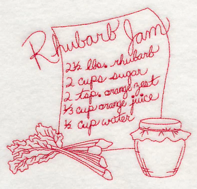 Rhubarb Jam (Redwork) - Image 4