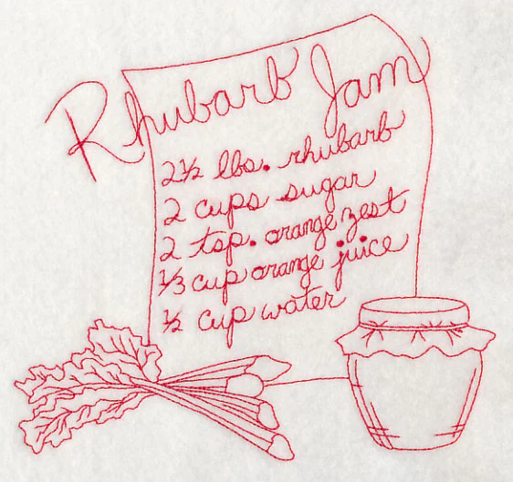 Rhubarb Jam (Redwork) - Image 5