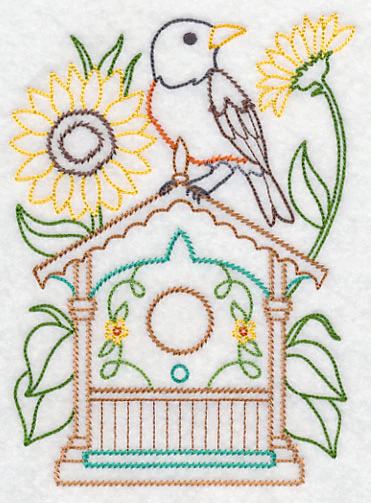 Robin and Sunflowers (Vintage) - Image 2