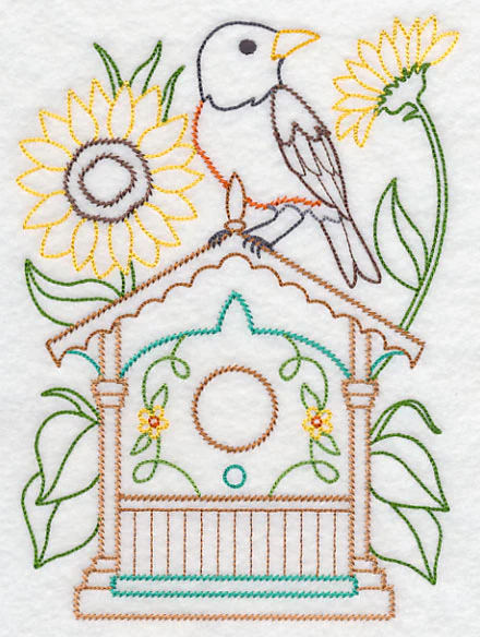 Robin and Sunflowers (Vintage) - Image 4