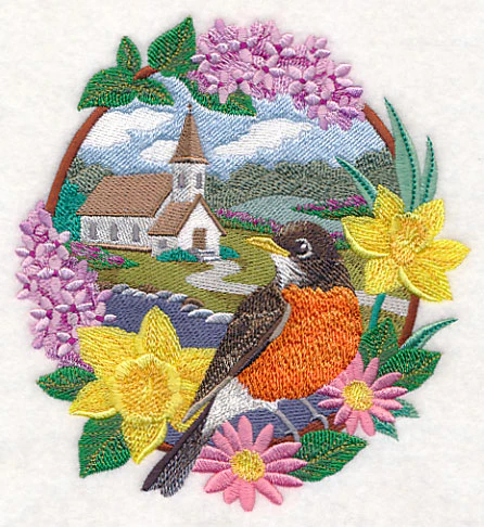 Robin - Creek with Church - Image 2