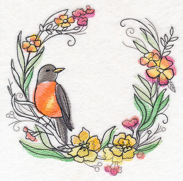 Robin Wreath in Watercolor - Image 6