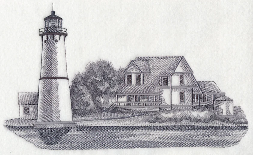 Rock Island Lighthouse Sketch (New York) - Image 5
