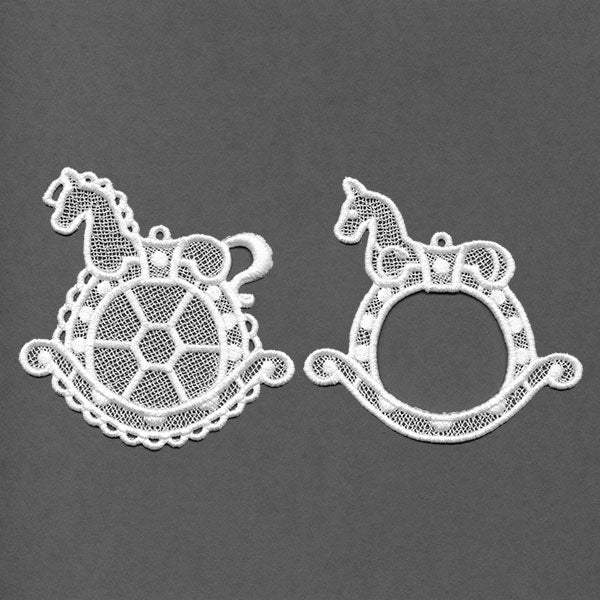 Rocking Horse Photo Frame Ornament (Lace) - Image 4