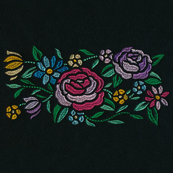 Romantic Blooms Border - Satin Stitch - Image 5