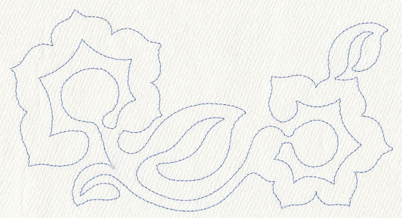 Rooster and Flowers Quilting Border (Single Run) - Image 2