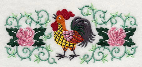 Rooster and Roses Rectangle - Image 4