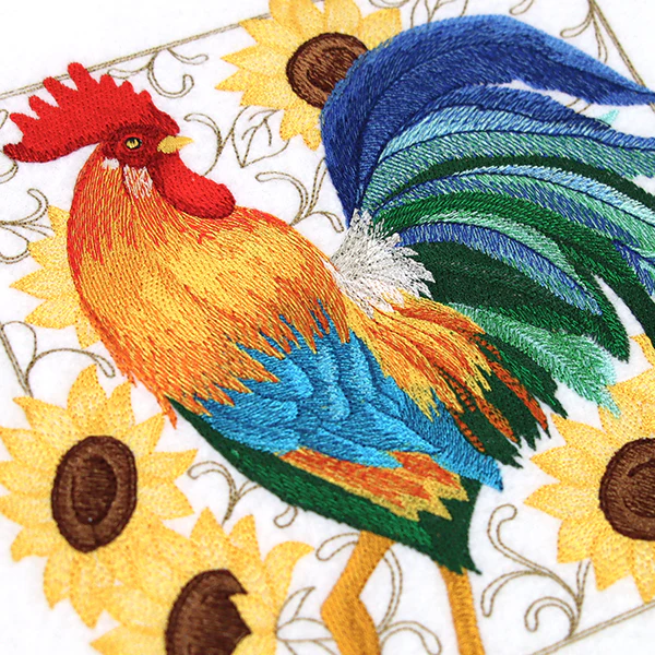Rooster & Sunflower Square - Image 5