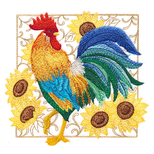 Rooster & Sunflower Square - Image 7
