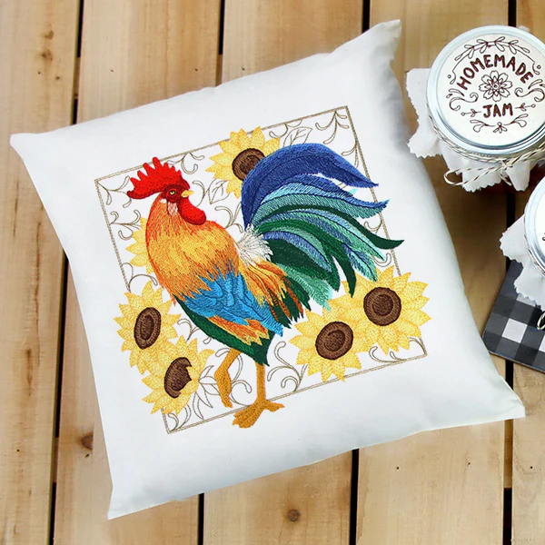 Rooster & Sunflower Square - Image 9