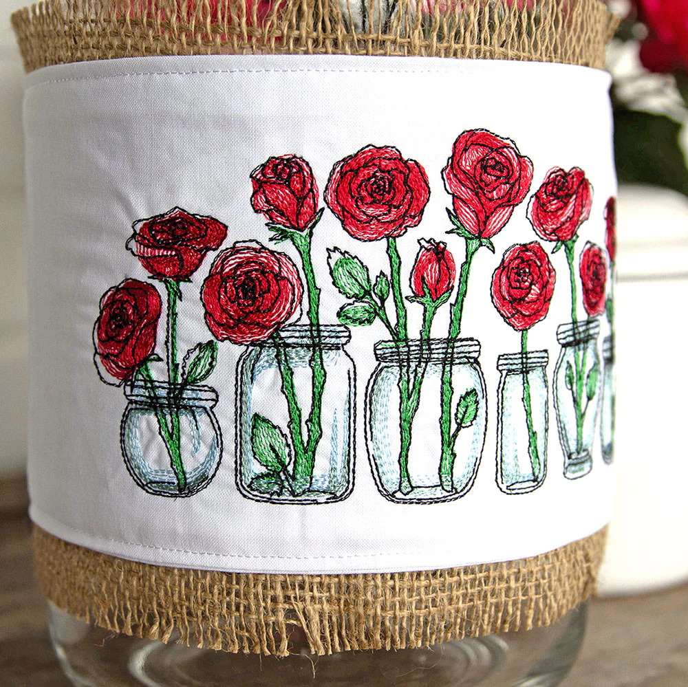 Rose Jar Bouquets Border - Image 3