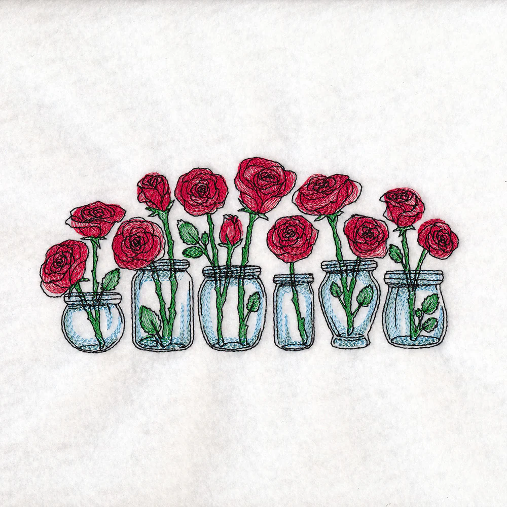 Rose Jar Bouquets Border - Image 6