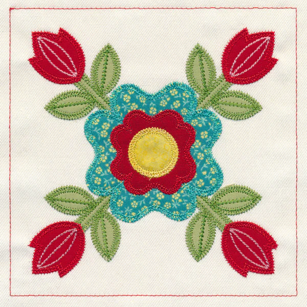 Rose of Sharon Quilt Block (In-the-Hoop) - Image 3