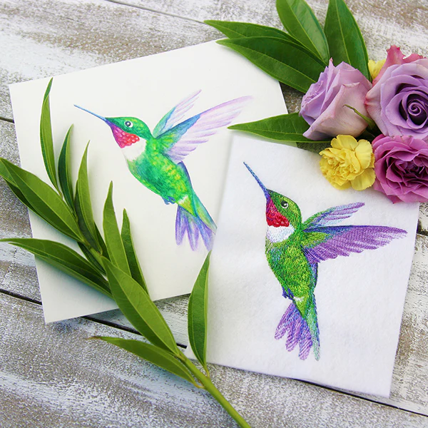 Ruby-Throated Hummingbird in Watercolor - Image 10