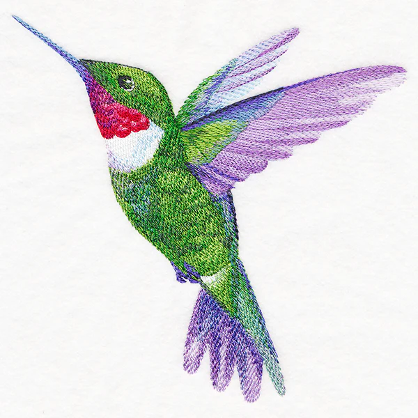 Ruby-Throated Hummingbird in Watercolor - Image 3