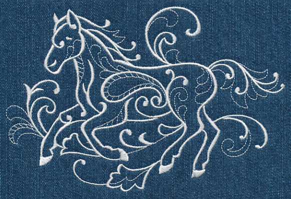 Running Horse (Whitework) - Image 3