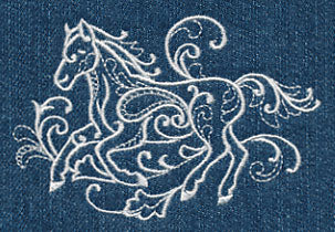 Running Horse (Whitework) - Image 5